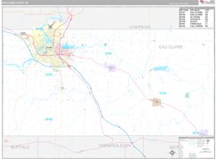 Eau Claire County, WI Digital Map Premium Style